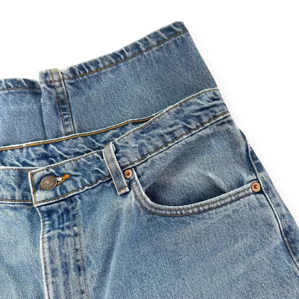 Vtg 90s Levis Jeans 550 Relaxed Fit Cotton Light Wash Blue Denim Mens W36 L34